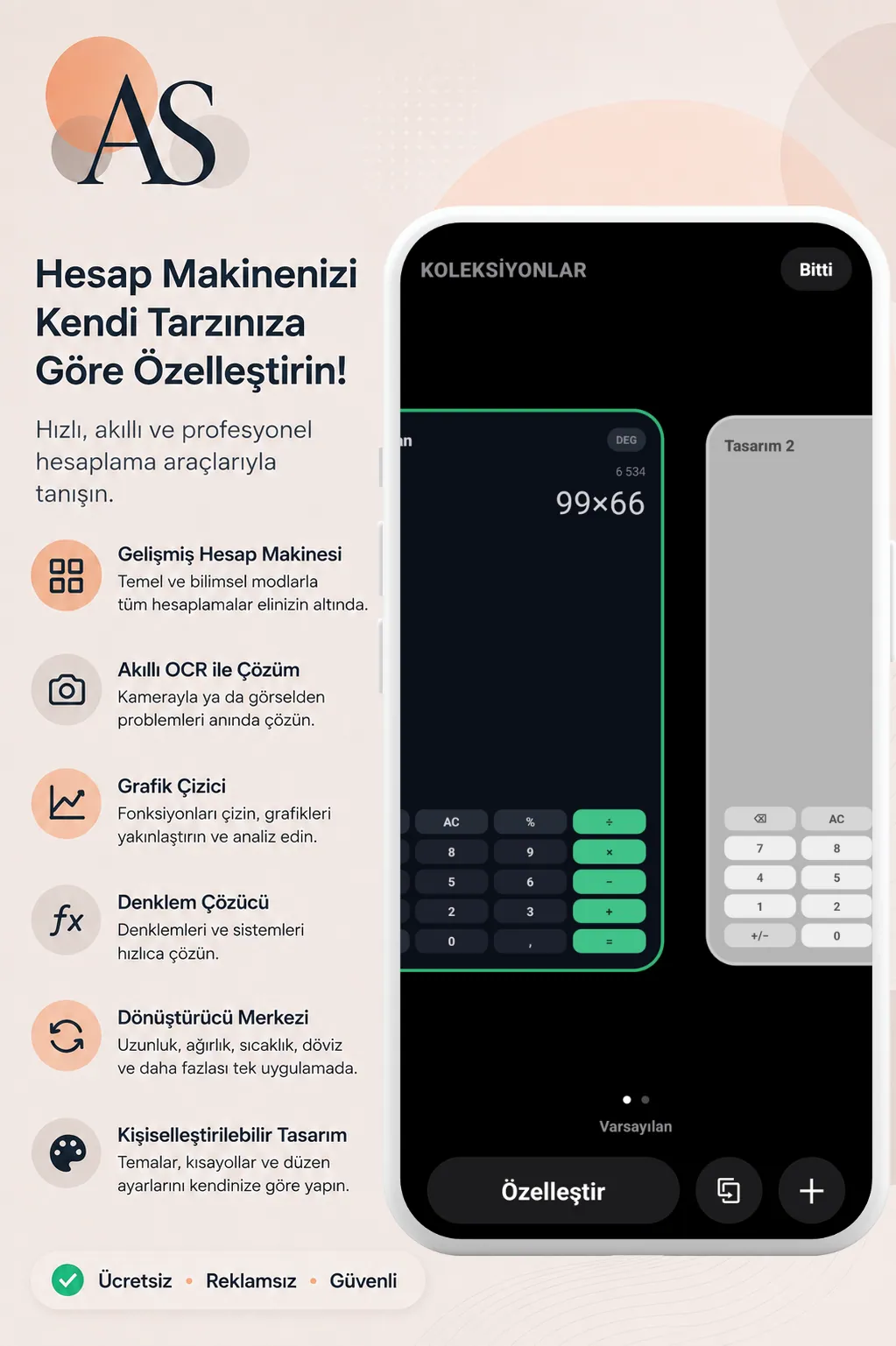 Aksiyon Calculator Android tema stüdyosu