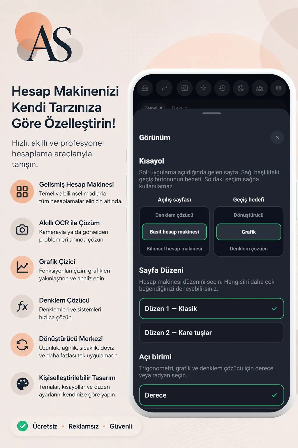 Aksiyon Calculator Android ana ekran