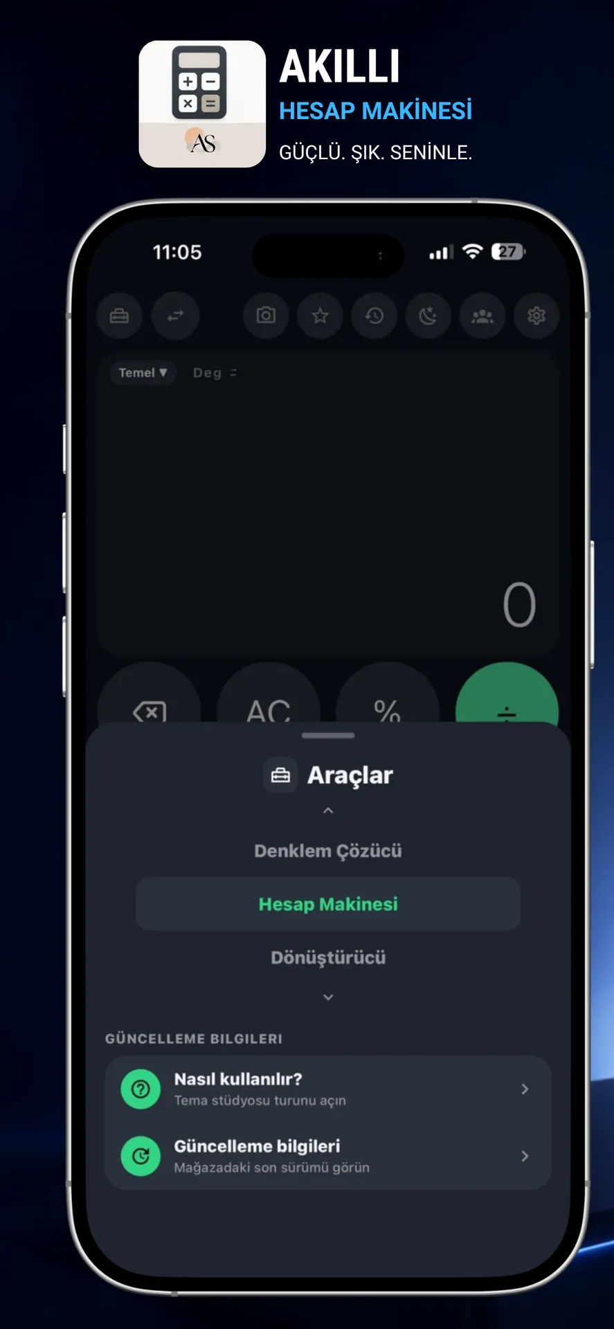 Aksiyon Calculator iPhone araçlar ve yakıt hesaplama