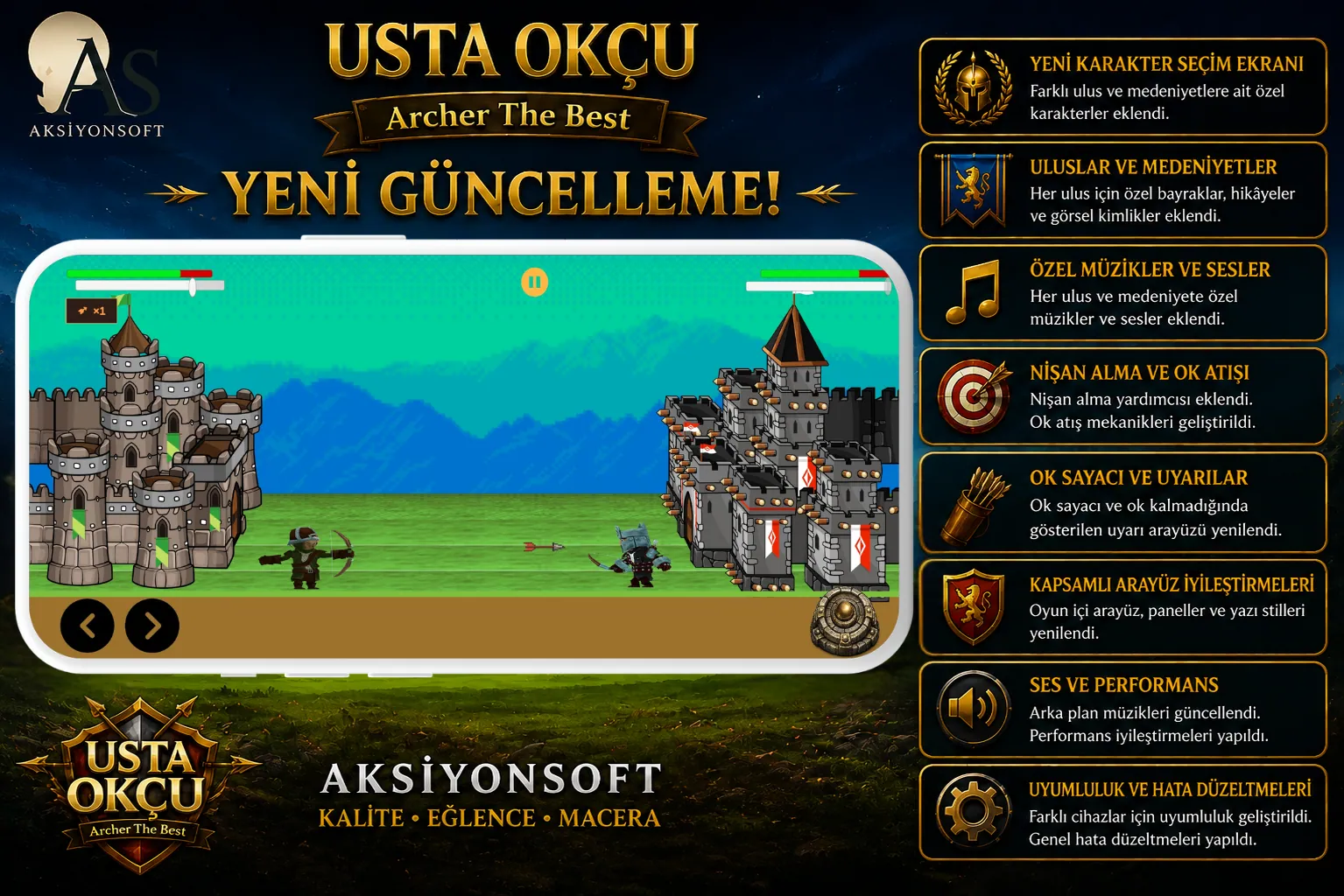 Archer The Best Android oyun içi HUD