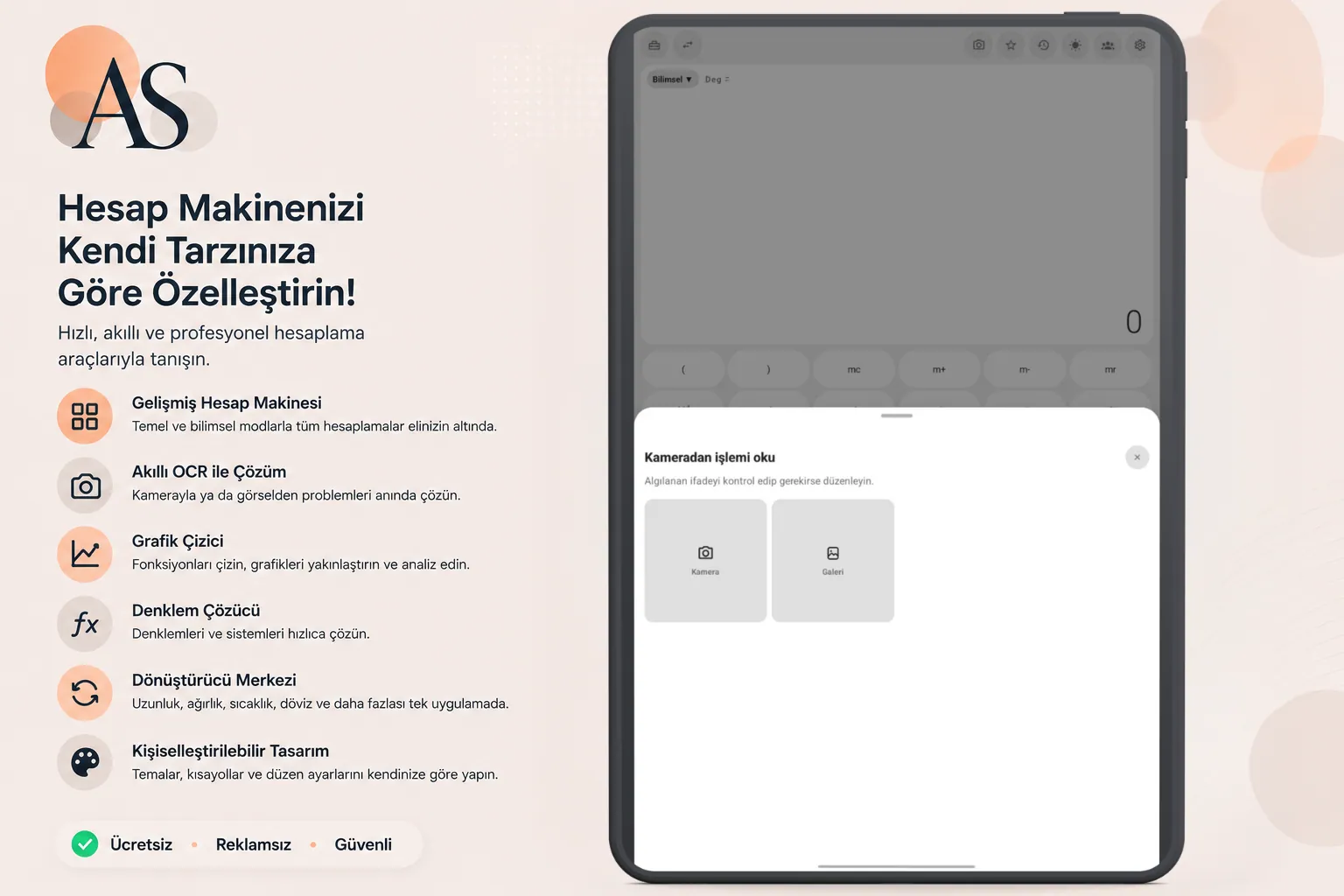 Aksiyon Calculator Android tablet fiş OCR
