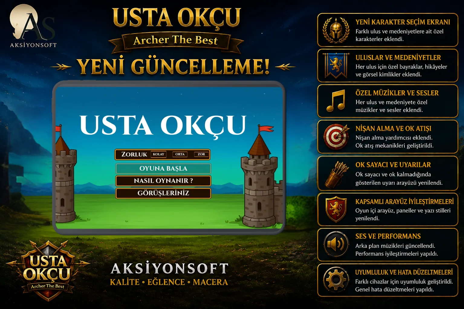 Archer The Best Android tablet giriş ekranı