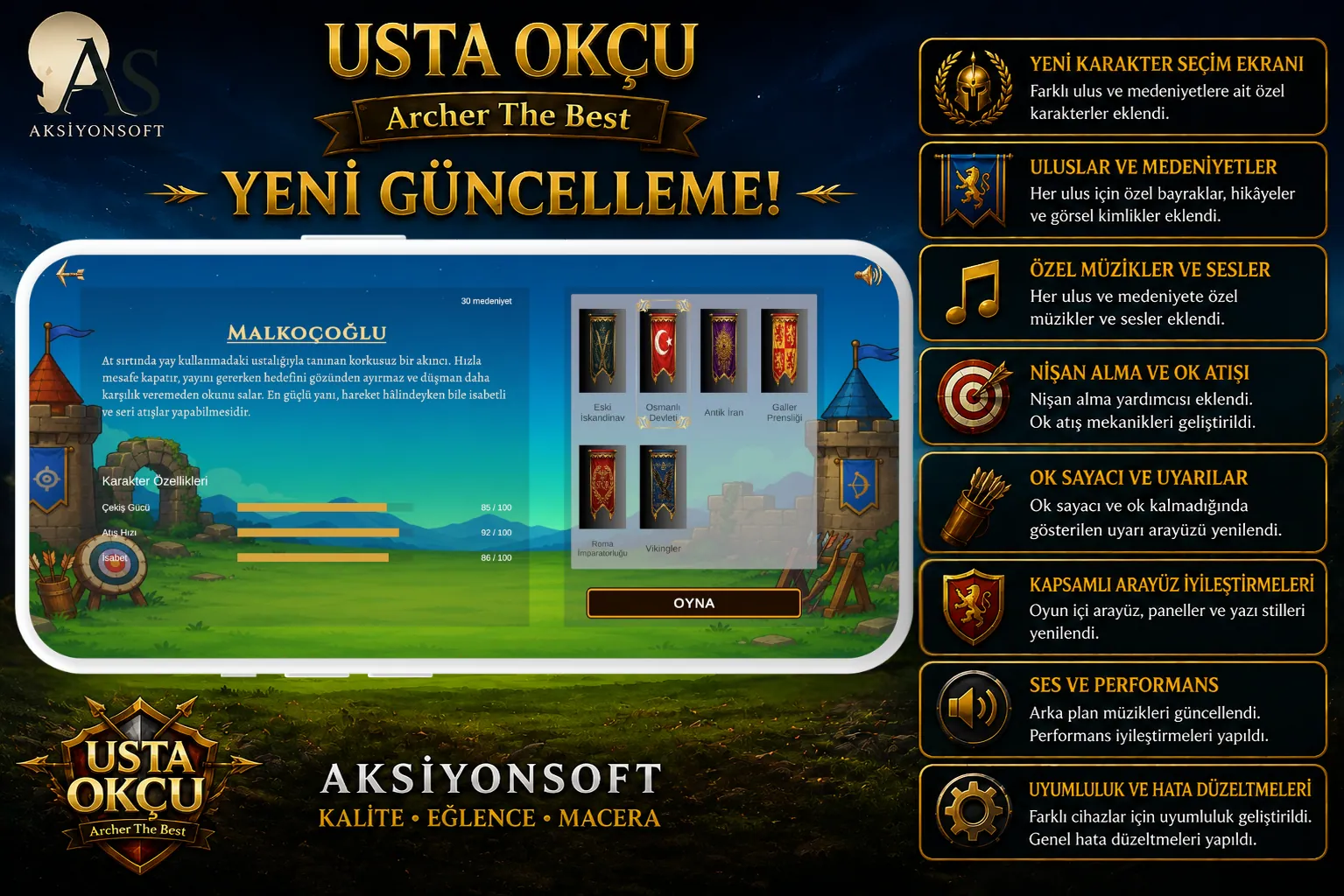Archer The Best Android medeniyet seçimi