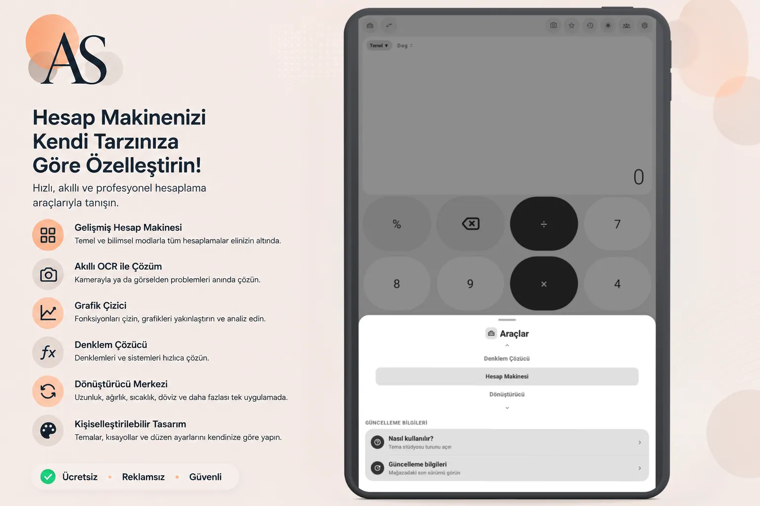 Aksiyon Calculator Android tablet araçlar ve yakıt hesaplama