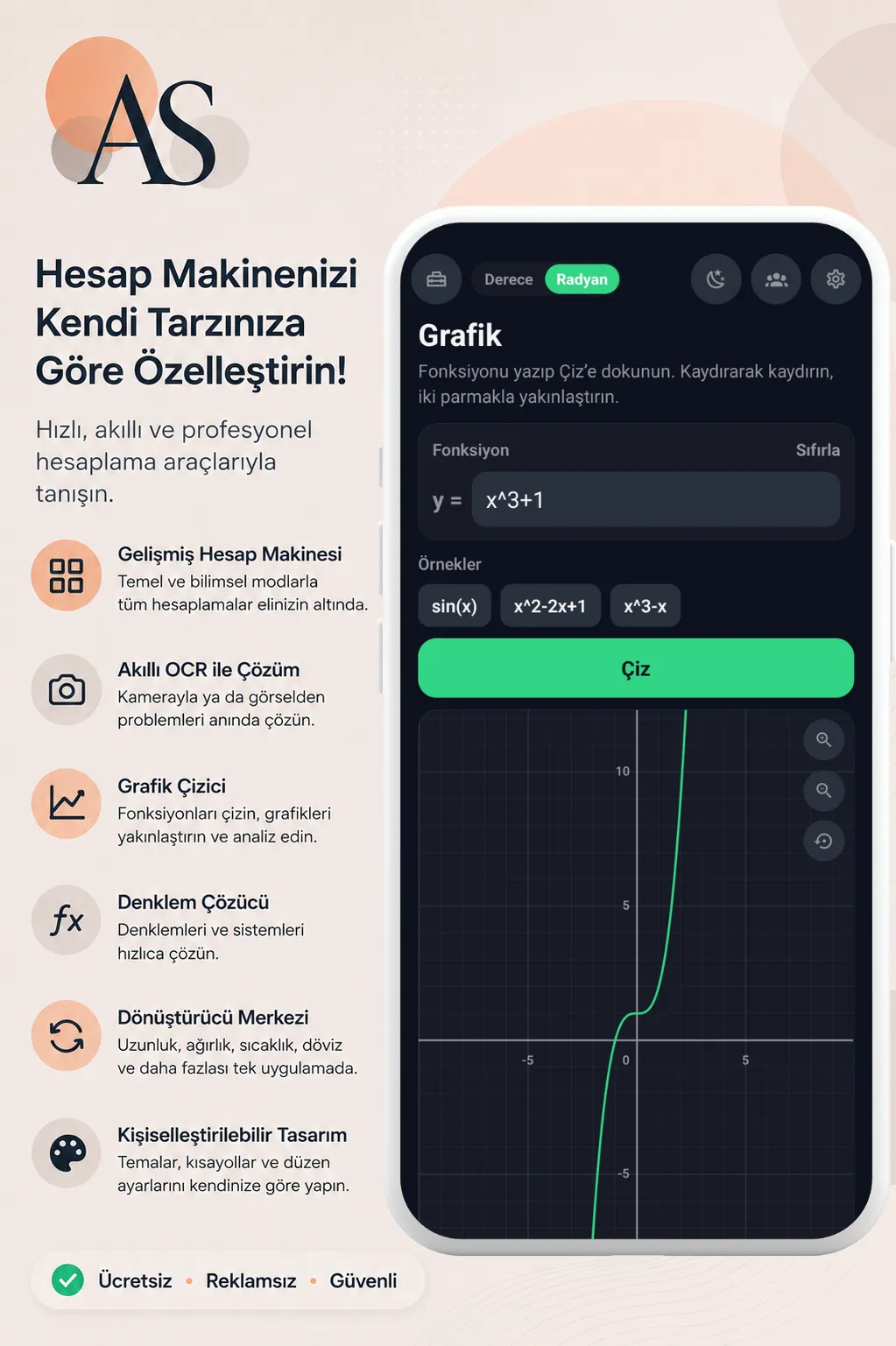 Aksiyon Calculator Android fonksiyon grafiği