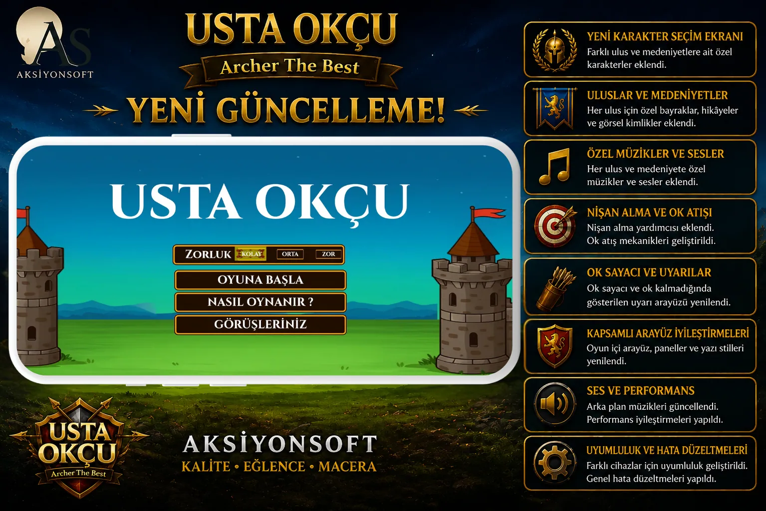 Archer The Best Android zorluk seçimi